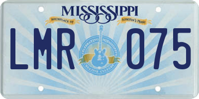 MS license plate LMR075