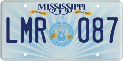 MS license plate LMR087