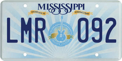 MS license plate LMR092