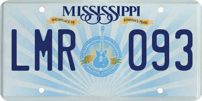 MS license plate LMR093