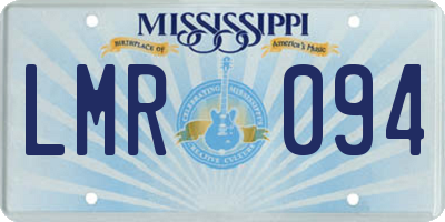 MS license plate LMR094