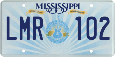 MS license plate LMR102