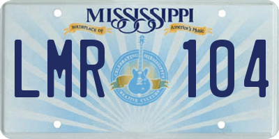 MS license plate LMR104