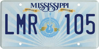 MS license plate LMR105