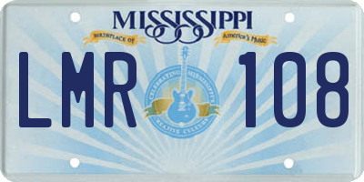 MS license plate LMR108