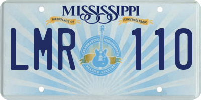 MS license plate LMR110