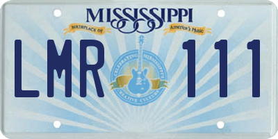 MS license plate LMR111
