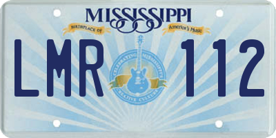 MS license plate LMR112