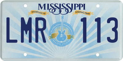MS license plate LMR113
