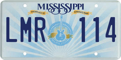 MS license plate LMR114