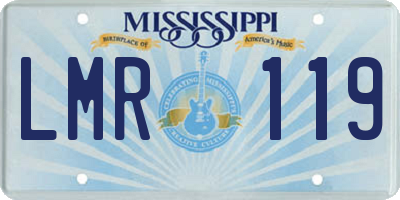 MS license plate LMR119