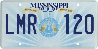 MS license plate LMR120