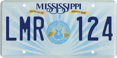 MS license plate LMR124