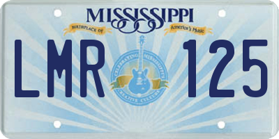 MS license plate LMR125