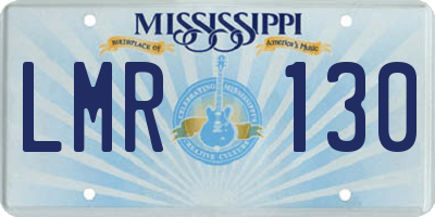 MS license plate LMR130