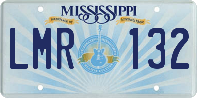 MS license plate LMR132