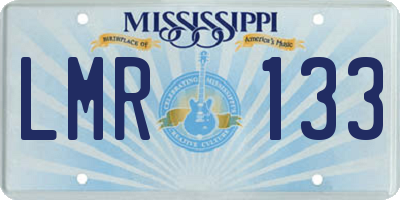 MS license plate LMR133
