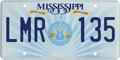 MS license plate LMR135