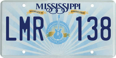 MS license plate LMR138