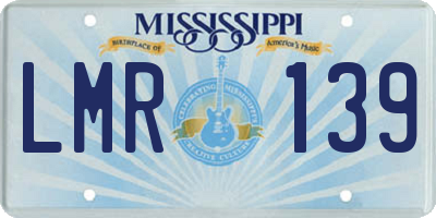 MS license plate LMR139