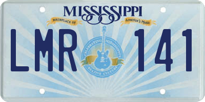 MS license plate LMR141