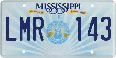 MS license plate LMR143