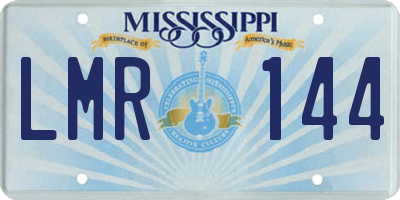 MS license plate LMR144
