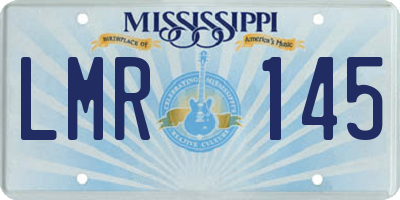 MS license plate LMR145
