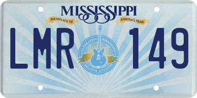 MS license plate LMR149