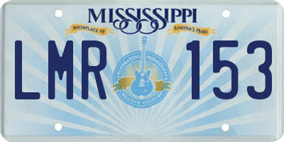 MS license plate LMR153