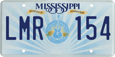 MS license plate LMR154