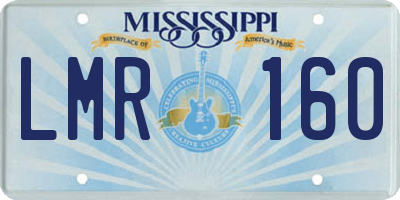 MS license plate LMR160