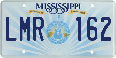MS license plate LMR162
