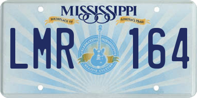 MS license plate LMR164