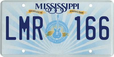 MS license plate LMR166