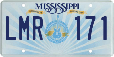 MS license plate LMR171
