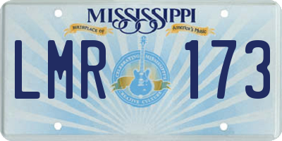 MS license plate LMR173