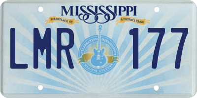 MS license plate LMR177