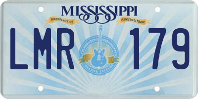 MS license plate LMR179