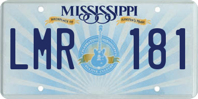 MS license plate LMR181
