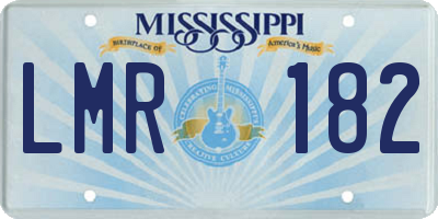 MS license plate LMR182
