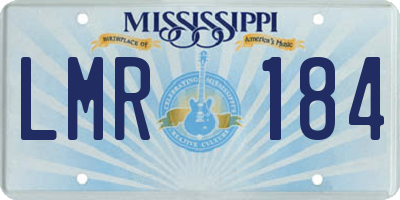 MS license plate LMR184