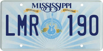 MS license plate LMR190