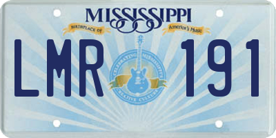 MS license plate LMR191
