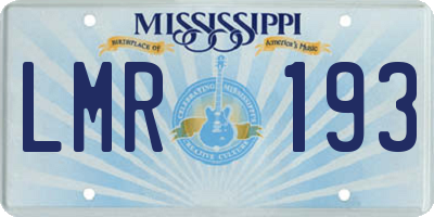 MS license plate LMR193