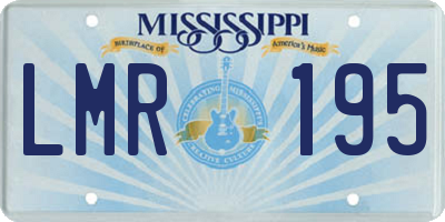 MS license plate LMR195