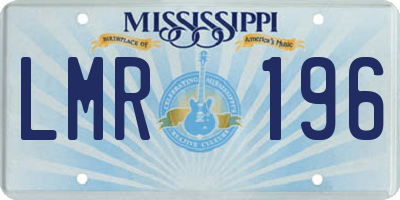 MS license plate LMR196