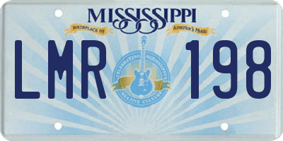 MS license plate LMR198