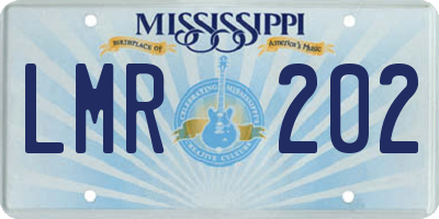 MS license plate LMR202