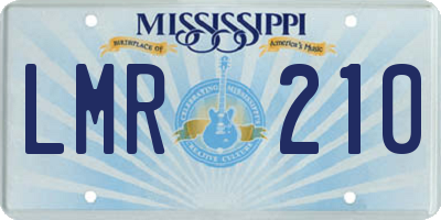 MS license plate LMR210